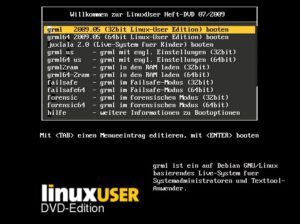 Abbildung 3: Die LinuxUser-Edition von Grml 2009.05 bringt neben den bootfähigen 32- und 64-Bit-Versionen auch alle ISOs sowie das Grml-Derivat Juxlala mit.