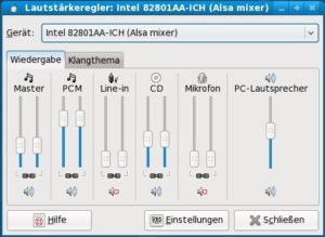 Abbildung 3: Der Gst-mixer erlaubt das Einstellen zahlreicher Sound-Optionen.
