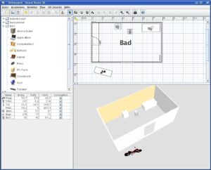 Abbildung 3: Der Wohnraumdesigner SweetHome3D ermöglicht es Ihnen, in wenigen Minuten ganze Wohnungen virtuell zu erstellen und einzurichten.