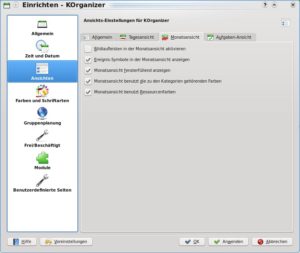 Abbildung 4: Die Monatsansicht von Korganizer gestalten Sie mit der fensterfüllenden Anzeige übersichtlicher.