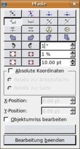 Abbildung 4: Die Form-Bearbeitungspalette für Pfade.