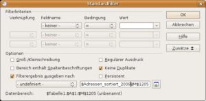Abbildung 5: Mit dem "Standardfilter" entfernen Sie doppelte Einträge aus umfangreichen Datensammlungen.