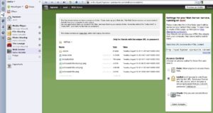 Abbildung 6: So sieht die Verwaltungsseite für den Service "Web Server" aus. Sie sehen alle Dateien, die Sie auf diese Weise freigeben.
