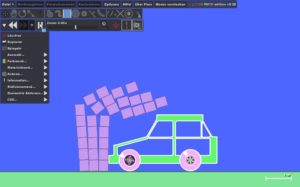 Abbildung 6: Mit wenigen Handgriffen erstellt: Eine Crash-Simulation mit Phun.