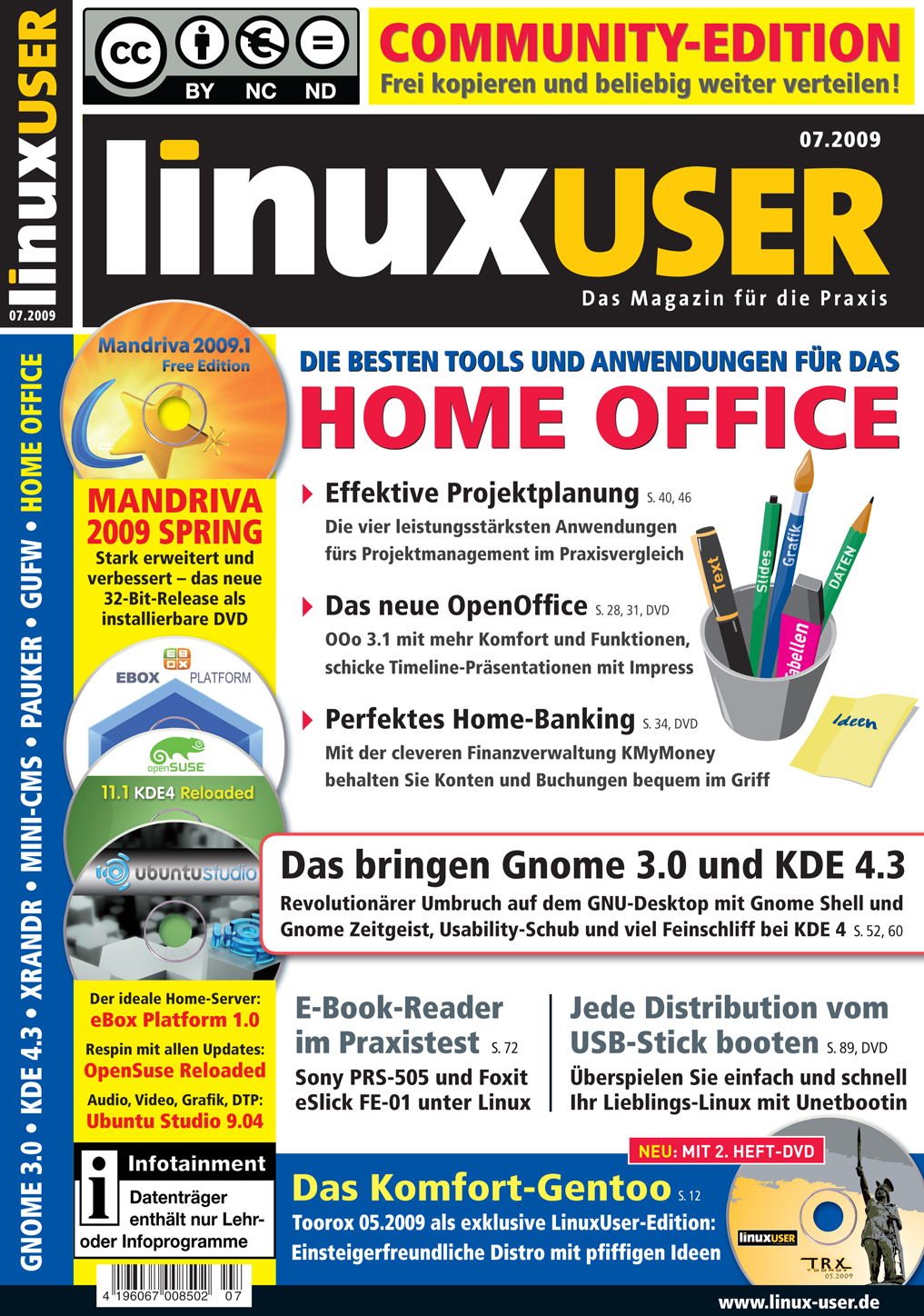 Heftcover LinuxUser Community Edition 07/2009