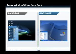 Links Window, rechts Windows: Die Benutzeroberfläche des koreanischen Betriebssystem-Klons.
