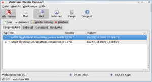 Vodafone Mobile Connect verwaltet auch Ihre Kurznachrichten.