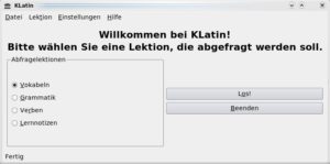Abbildung 14: KLatin unterstützt den Lateinschüler mit Vokabel- und Grammatiktrainer.