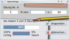 Abbildung 16: KPercentage bietet Prozentrechnung für Anfänger.