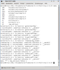 Abbildung 2: Der Unified Kernel ließ sich in unseren Tests nicht kompilieren.