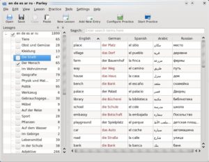 Abbildung 26: Der Vokabeltrainer Parley ersetzt bei KDE 4 das altbekannte KVoctrain.