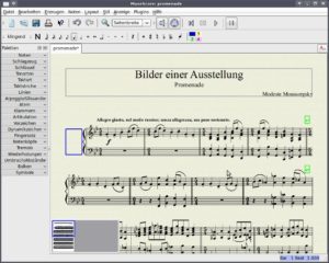 Abbildung 8: Mit einer aufgeräumten Oberfläche und einer echten Seitenansicht besticht die intuitiv anwendbare Notensatzsoftware Musescore.