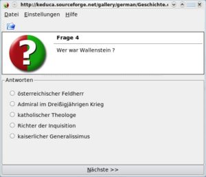Abbildung 9: Mit KEduca bauen sie Multiple-Choice-Tests und prüfen sie ab.