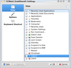 Was das traditionelle KDE-Menü zeigt, lässt sich in KDE 4.3 flexibel einstellen.