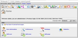 Der Webseiten-Baukasten Webmatic bietet ein übersichtliches Verwaltungsinterface.