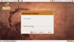 Abbildung 1: Das Recovery-Tool von Dell speichert den aktuellen Zustand des Rechners auf einem USB-Stick oder als ISO-Abbild.