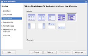 Abbildung 10: Mit dem Web-Assistenten wandeln Sie mehrere Dokumente bequem in Webseiten um.