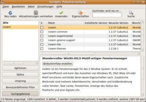Abbildung 1: Je nach Distribution besteht IceWM aus mehreren Paketen, von denen man aber nur     <code srcset=