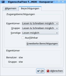 Abbildung 1: Wenn das Installationsprogramm noch nicht ausführbar ist, müssen Sie die Rechte anpassen.
