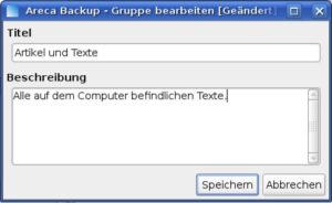 Abbildung 2: Arecas Gruppen enthalten eines oder mehrere "Ziele".