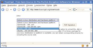 Abbildung 2: Auf der TrueCrypt-Webseite finden Sie Pakete für OpenSuse und Ubuntu.