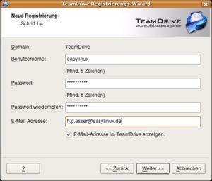 Abbildung 2: Für die Registrierung benötigen Sie auch eine E-Mail-Adresse.