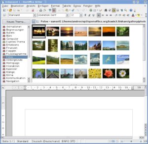 Abbildung 3: Die Gallery enthält jede Menge Grafiken, Buttons und Fotos. Es gibt jedoch auch freie Vorlagenpakete, mit denen der Anwender Dokumentenvorlagen und Grafiken nachrüsten kann.