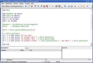 Abbildung 3: So sieht der Makro-Code im StarBasic-Editor aus.