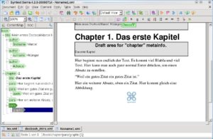 Abbildung 3: Ein einfaches Docbook-Dokument. Die englischen Einträge ändern Sie über das Attribut     <code srcset=