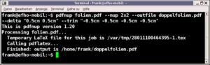 Abbildung 4: Der Aufruf von Pdfnup mit den in Listing 1 dargestellten Parametern.