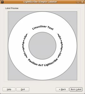 Abbildung 4: Simple Labeler von Lightscribe.com beschriftet auch unter Linux entsprechende DVDs und CDs.