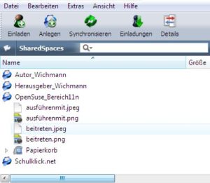 Abbildung 5: Von den beiden Bildern im PNG-Format liegen bisher nur die Metadaten lokal vor, das erkennen Sie an den grauen Kugeln in den Datei-Icons.