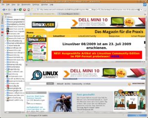 Abbildung 5: Konqueror im Split-Modus mit Navigationsmenü.