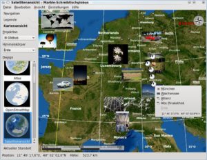 Abbildung 7: Marble integriert Online-Dienste wie Wikipedia oder Flickr.