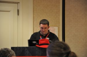 Frields bei seinem Vortrag zu Fedora auf dem Red Hat Summit 2009 in Chicago.