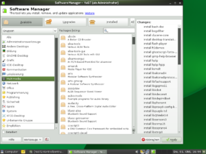 Gnome-Desktop ebenfalls in Graugrün. Das Hintergrundbild ändert sich hoffentlich noch...