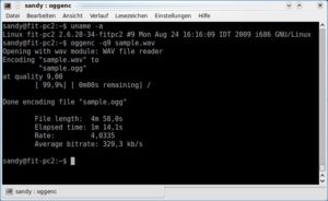 Abbildung 2: Beim Konvertieren von Audiodaten in das OGG-Vorbis-Format schafft die Atom-Z530-CPU nur den Faktor 4.0.