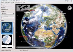 Abbildung 3: Die Satellitenansicht liefert auf Wunsch auch eine Wolkensimulation mit echten Wetterdaten.
