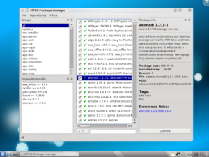 Der KDE-Desktop mit dem MPKG-Paketmanager.