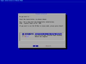 Das Menü startet zwar die Installation, später können Sie sich aber zwischen Live-CD und Installation entscheiden.
