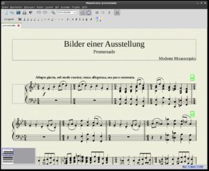Abbildung 1: Die Oberfläche von Musescore orientiert augenscheinlich an kommerziellen Windows-Programmen wie Sibelius oder Finale.
