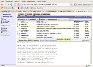 Abbildung 2: Der Horde-Webmailer bedient sich fast wie ein echter E-Mail-Client.