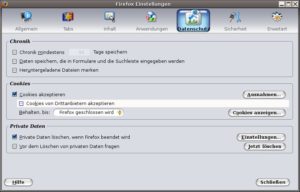 Abbildung 3: Firefox macht Schluss mit der Datensammelei durch Cookies.