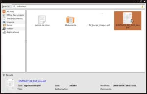 Abbildung 3: Der Suchdialog von Tracker ist zwar nicht ganz so weit entwickelt wie der von Beagle, zeigt aber die Ergebnisse einer Suchanfrage bereits recht ansprechend an.