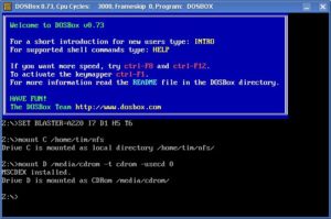 Abbildung 4: Die Dosbox beherrscht eine Zusatzfunktion, mit der Sie Verzeichnisseals Laufwerk <code srcset=