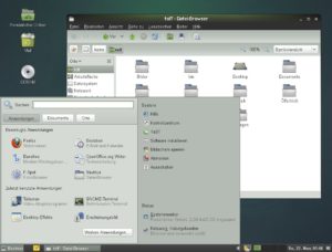 Abbildung 6: Gnome mit dem "Sonar"-Theme und den nachinstallierten passenden Icons.