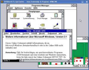 Abbildung 7: Windows 3.1 läuft in der Dosbox auch unter Linux.