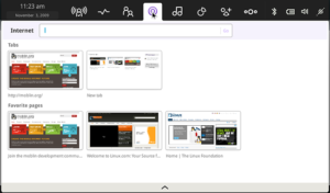 Im Trend: der integrierte Firefox zeigt beim Start Minibilder der Favoriten an.