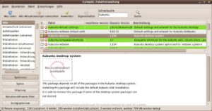 Abbildung 1: Nach der Auswahl des Metapakets "kubuntu-desktop" spielt der Paketmanager gleich einen ganzen Schwung Software ein.