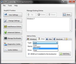 Abbildung 2: Allrounder: Das kleine Programm EasyBCD vereinfacht die Konfiguration des Windows Bootloader erheblich und hilft auch in schwierigen Fällen bei der Rettung des Systems.